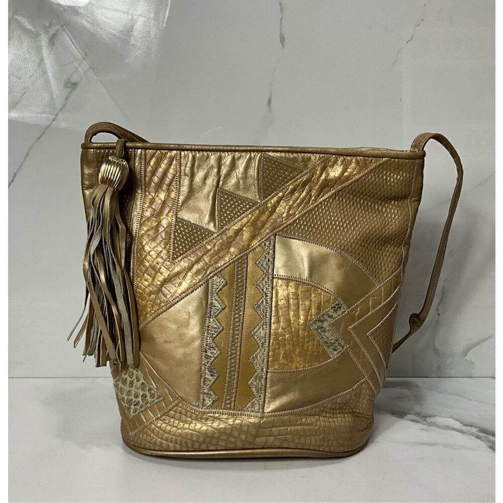 VINTAGE 80’s Park Avenue Gold Patchwork Purse
